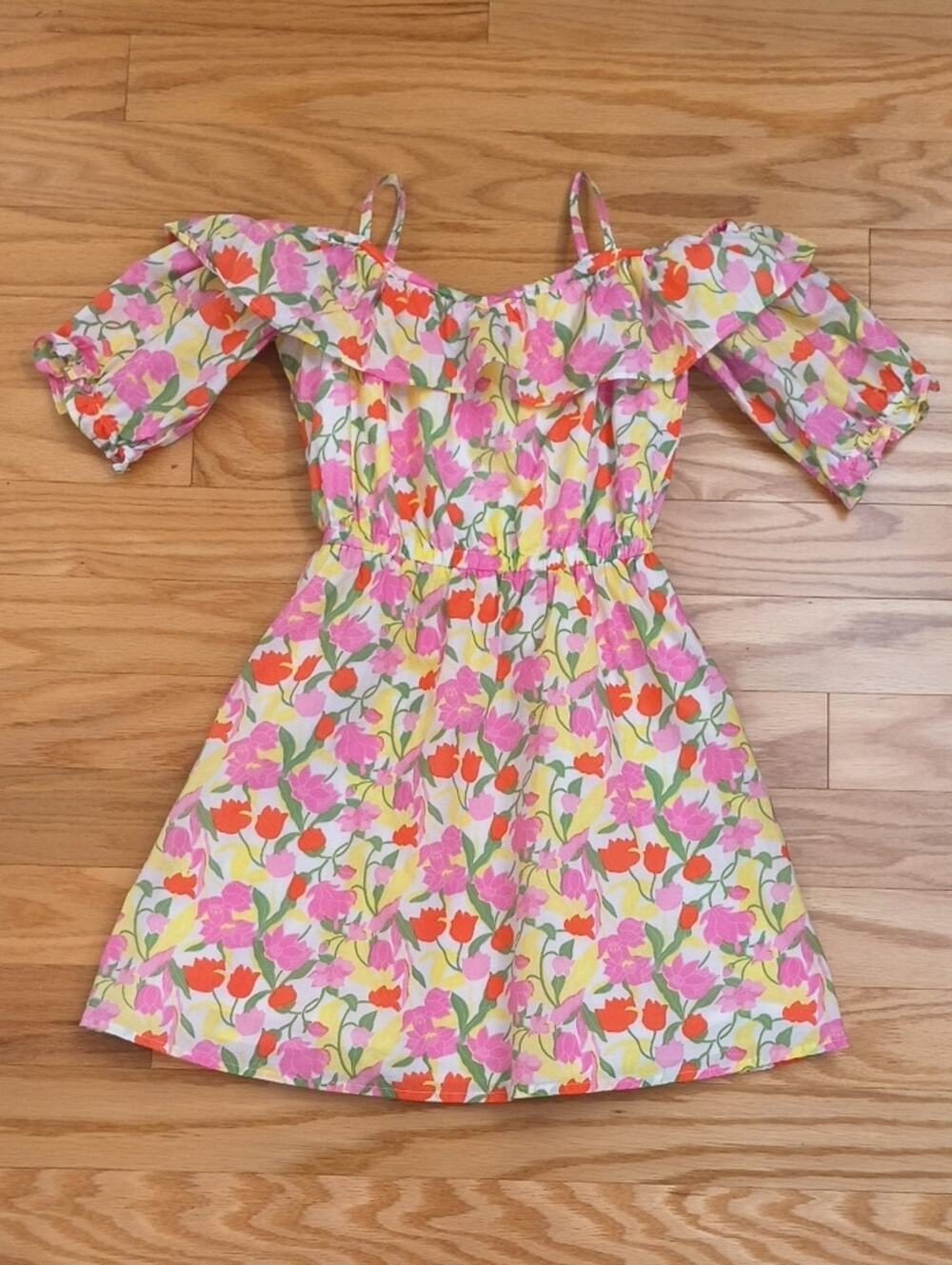 Janie and Jack Floral Off-Shoulder Sun Dress Size 10 NWOT
